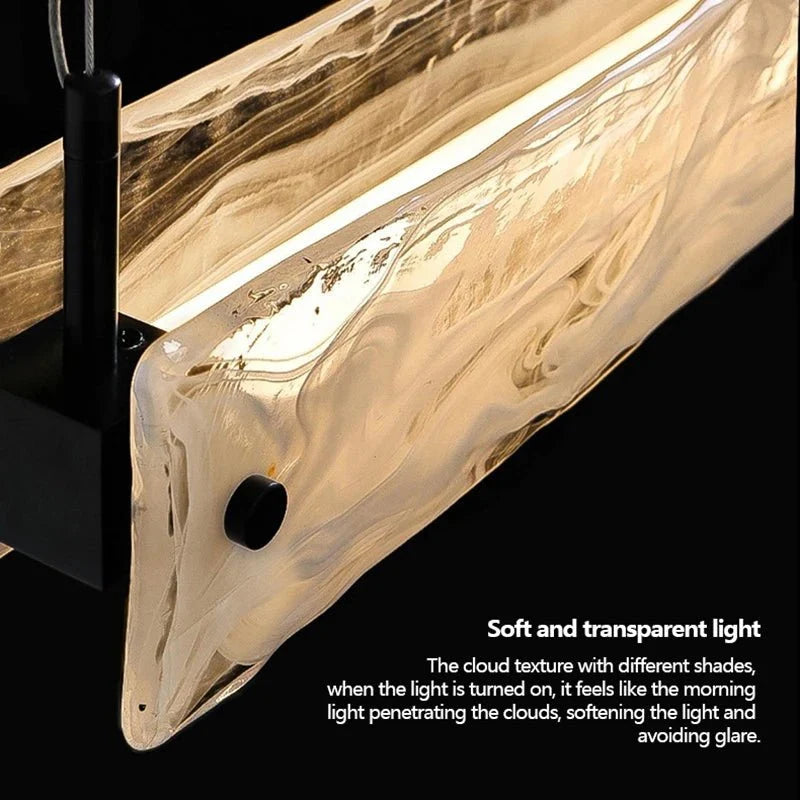 Detail of the Costa glass shade and slim frame