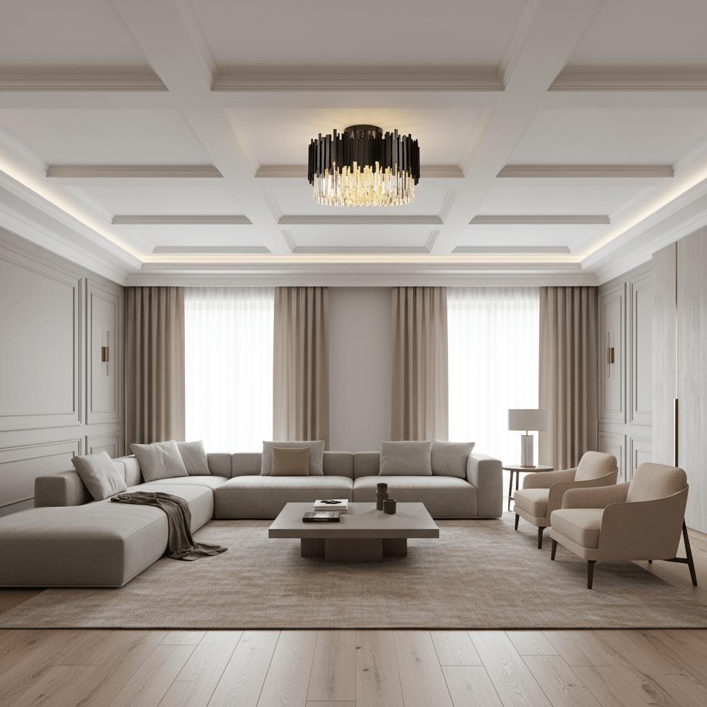 Gio Modern Black Flush Mount Chandelier Secondary image