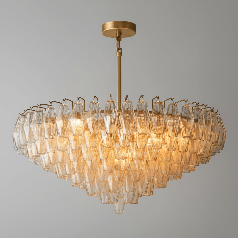 Burnley glass chandelier side profile