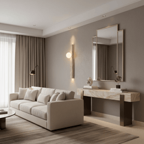 Verona travertine wall sconce mounted on a wall