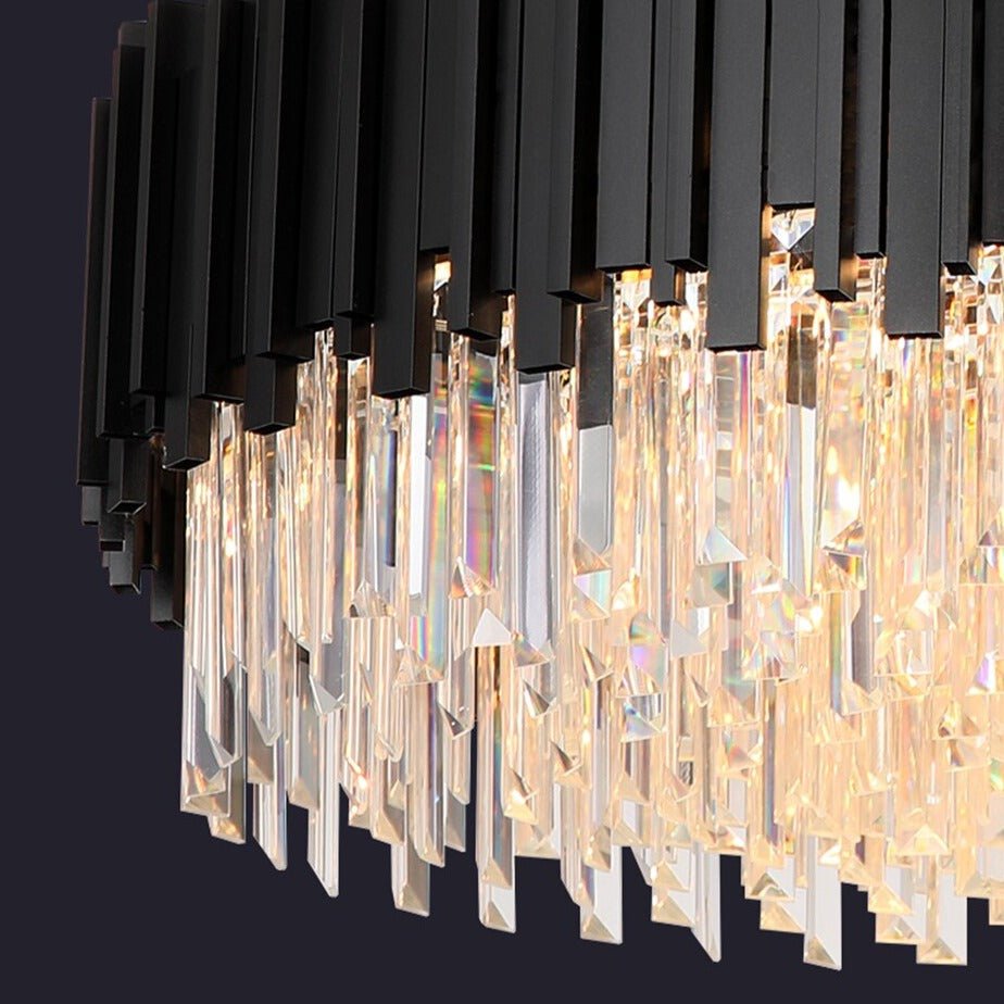 buyGio Modern Black Flush Mount Chandelier - Morsale
