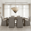 Langford crystal modern chandelier on polished stainless steel