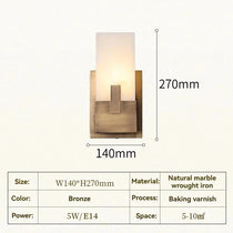 Altara marble wall sconce close-up