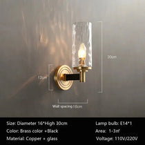 Romea copper wall sconce side profile