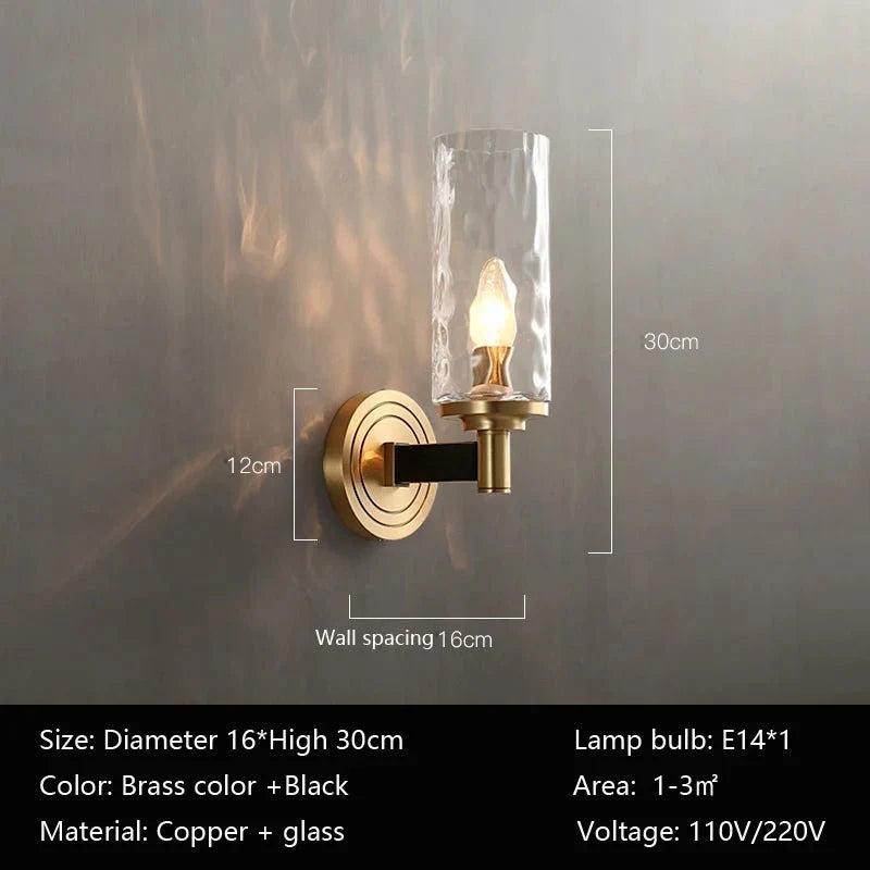 Romea copper wall sconce side profile