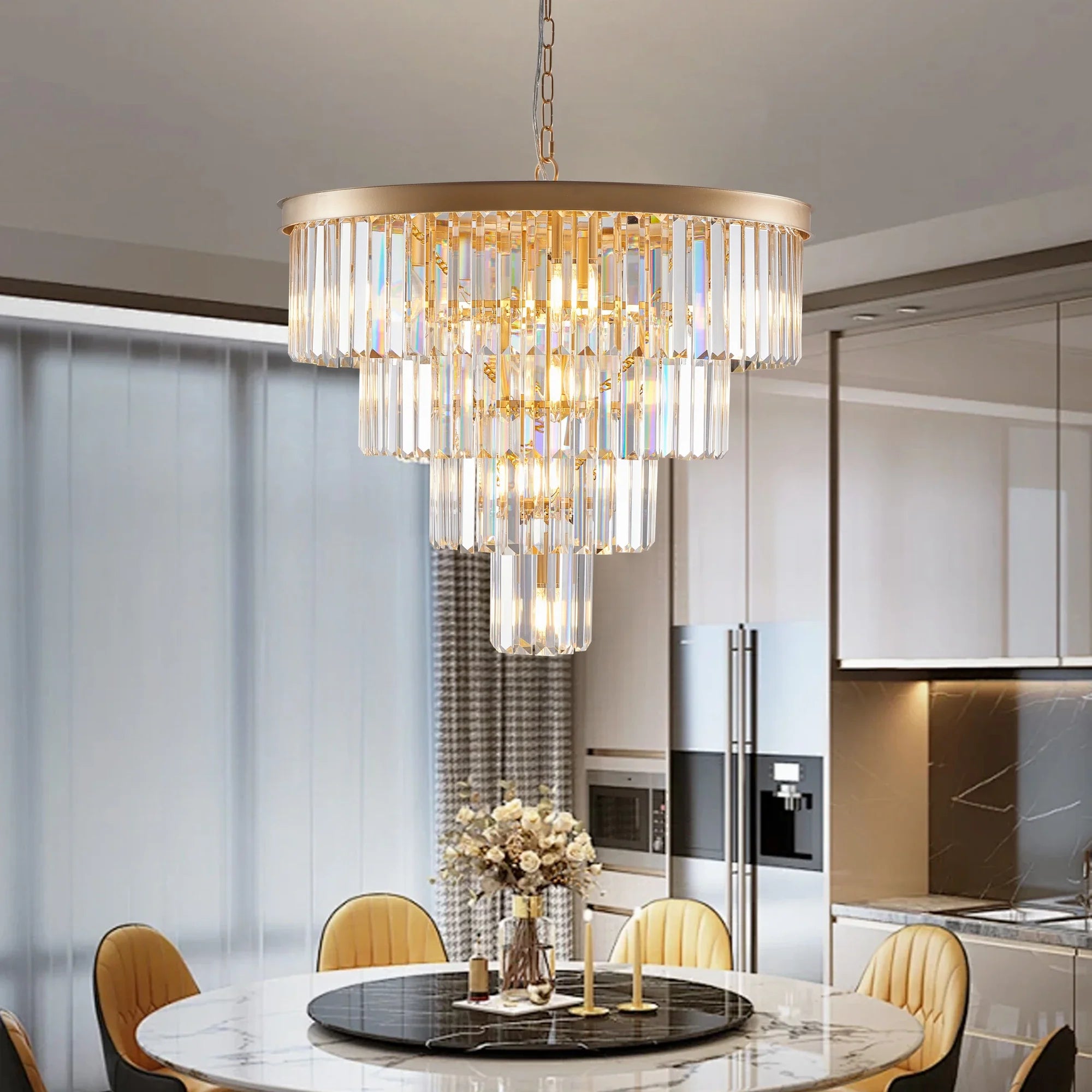 Gio 24" Gold 4-Tier Crystal Chandelier Secondary image