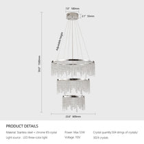 Detail of crystal on the Alleri foyer chandelier