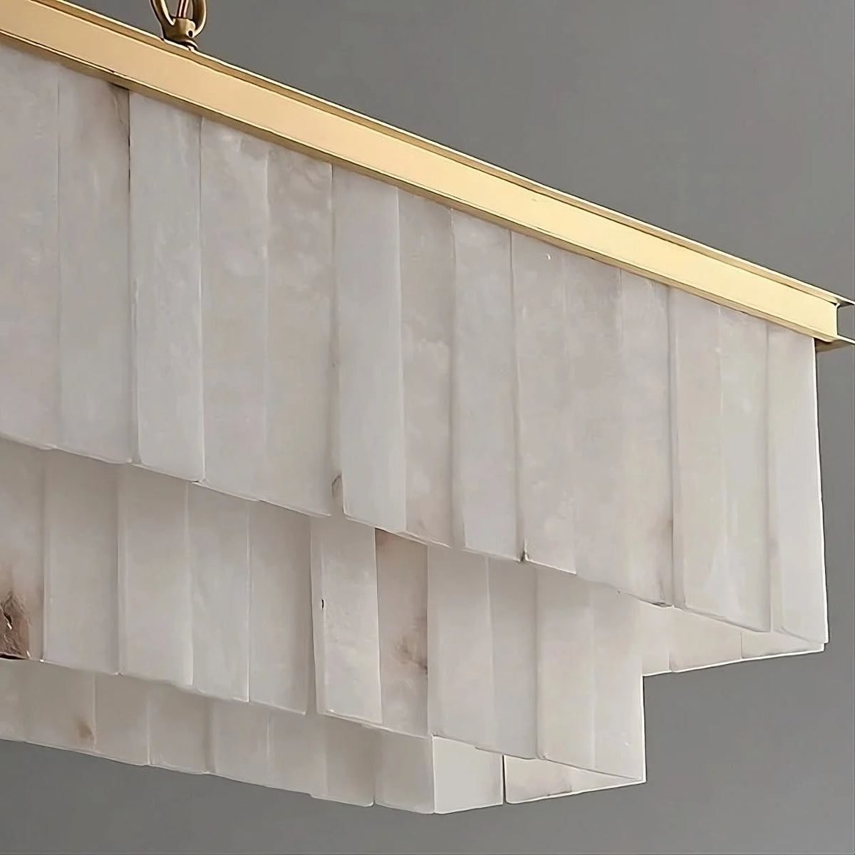Windsor linear marble chandelier side profile