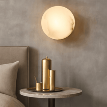 Moonshade marble ball wall sconce full view