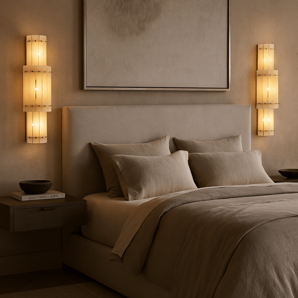Valmont marble wall sconce side profile