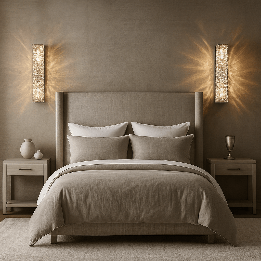 Detail of precision-cut crystal on the Bacci sconce