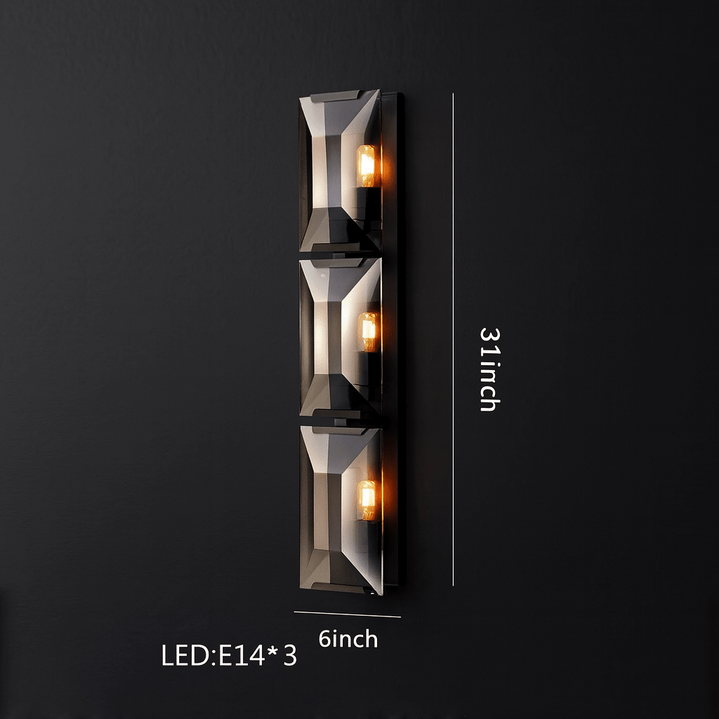 buyBrookhill 3-Light Crystal Wall Sconce — Black - Morsale