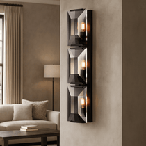buyBrookhill 3-Light Crystal Wall Sconce — Black - Morsale