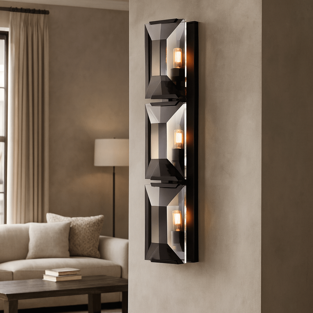 buyBrookhill 3-Light Crystal Wall Sconce — Black - Morsale
