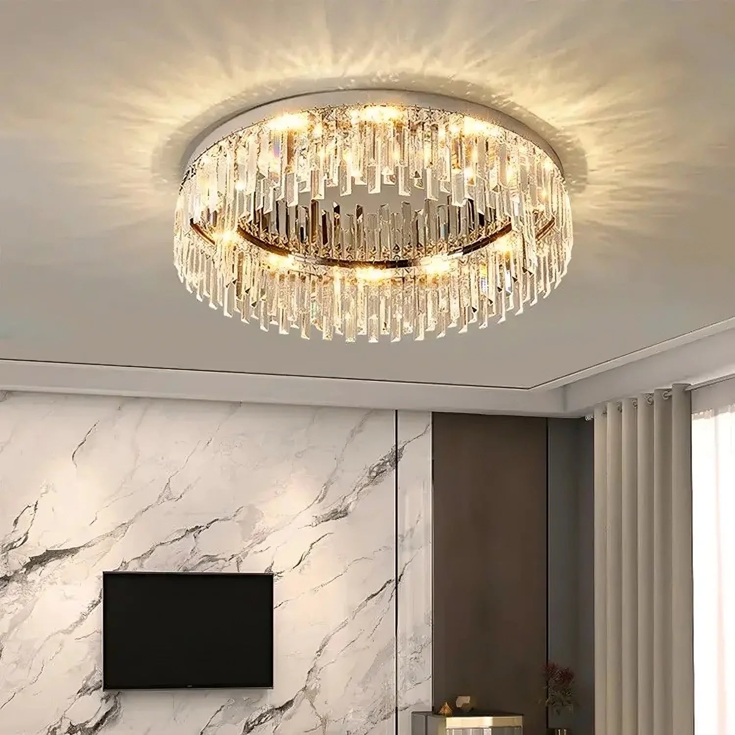 Gio Clear Crystal Flush Mount Ceiling Light Secondary image