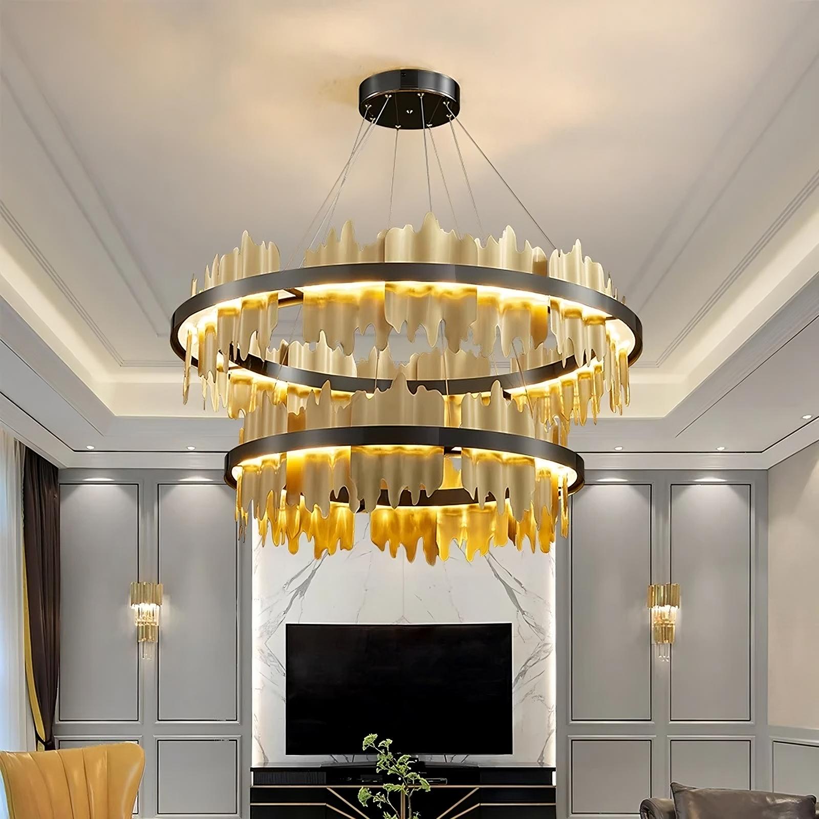 Rivaro 2-Tier Brass Chandelier Secondary image