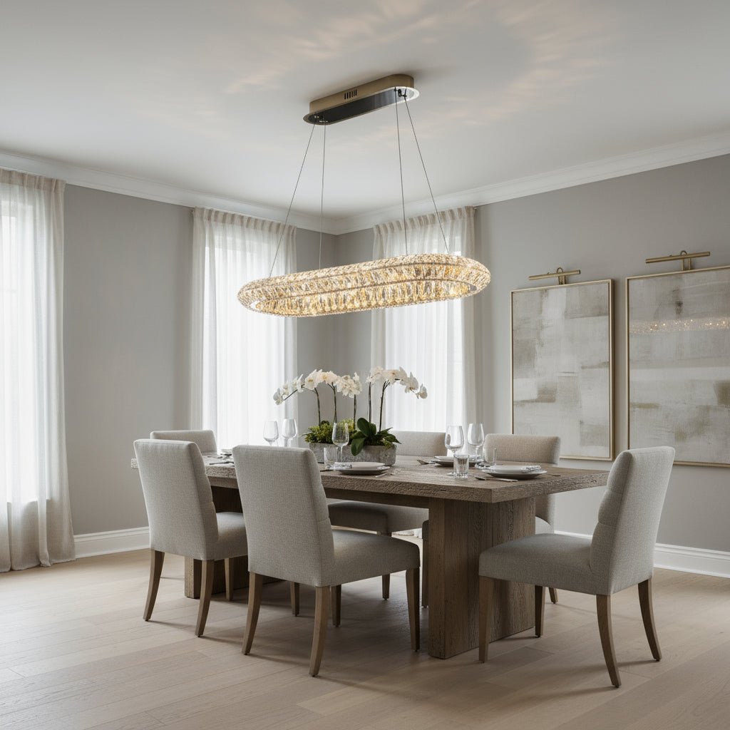 Bacci 47" Linear Crystal Dining Chandelier Secondary image