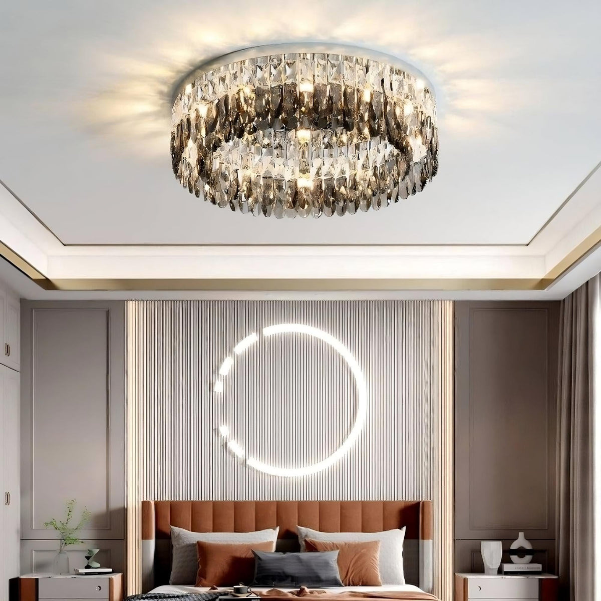buyGiano Crystal Flush Mount Chandelier - Morsale Main image