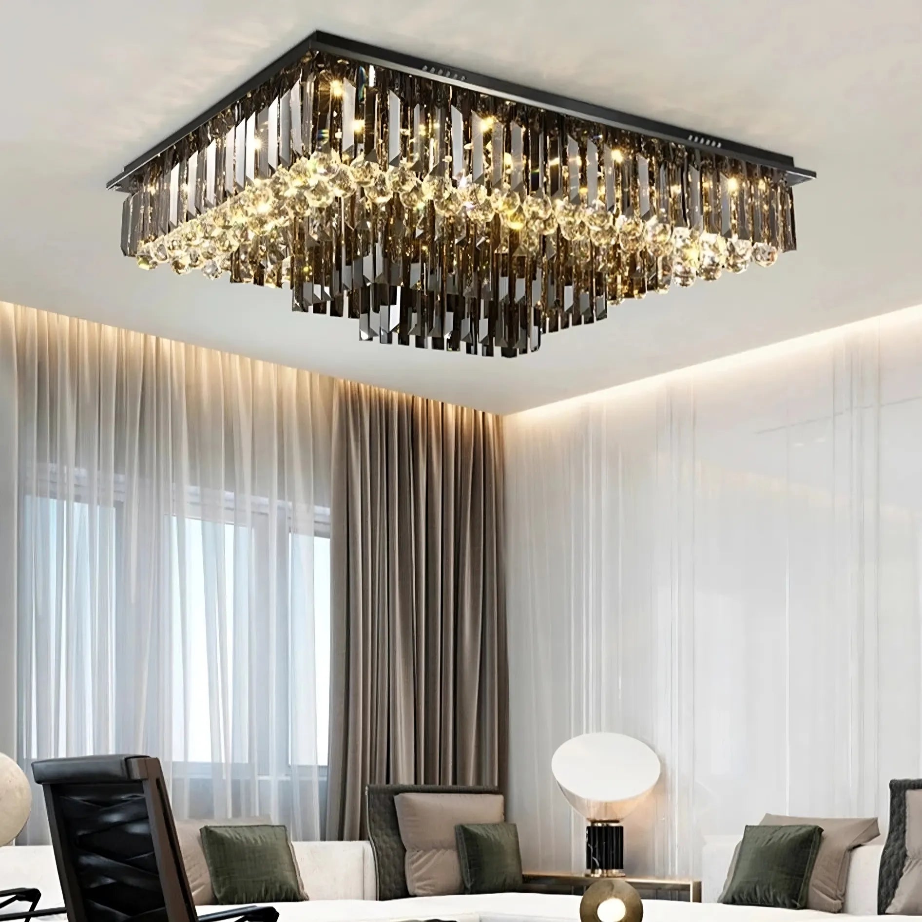 Gio Large Crystal Flush Mount — 35–47″ Secondary image