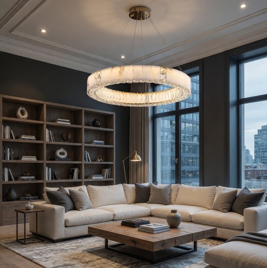 Stafford Marble & Crystal Chandelier Secondary image