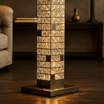 Aurelia crystal floor lamp warm glow detail