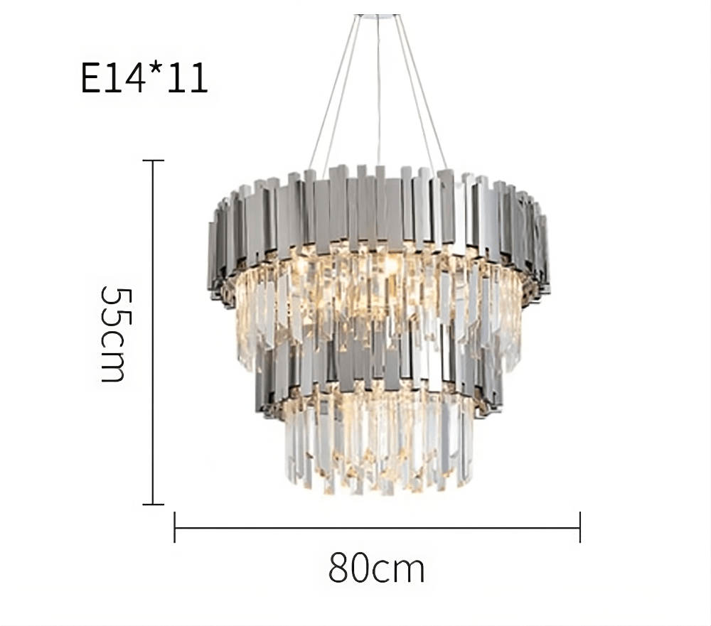 buyGio 2-Tier Chrome Crystal Chandelier - Morsale
