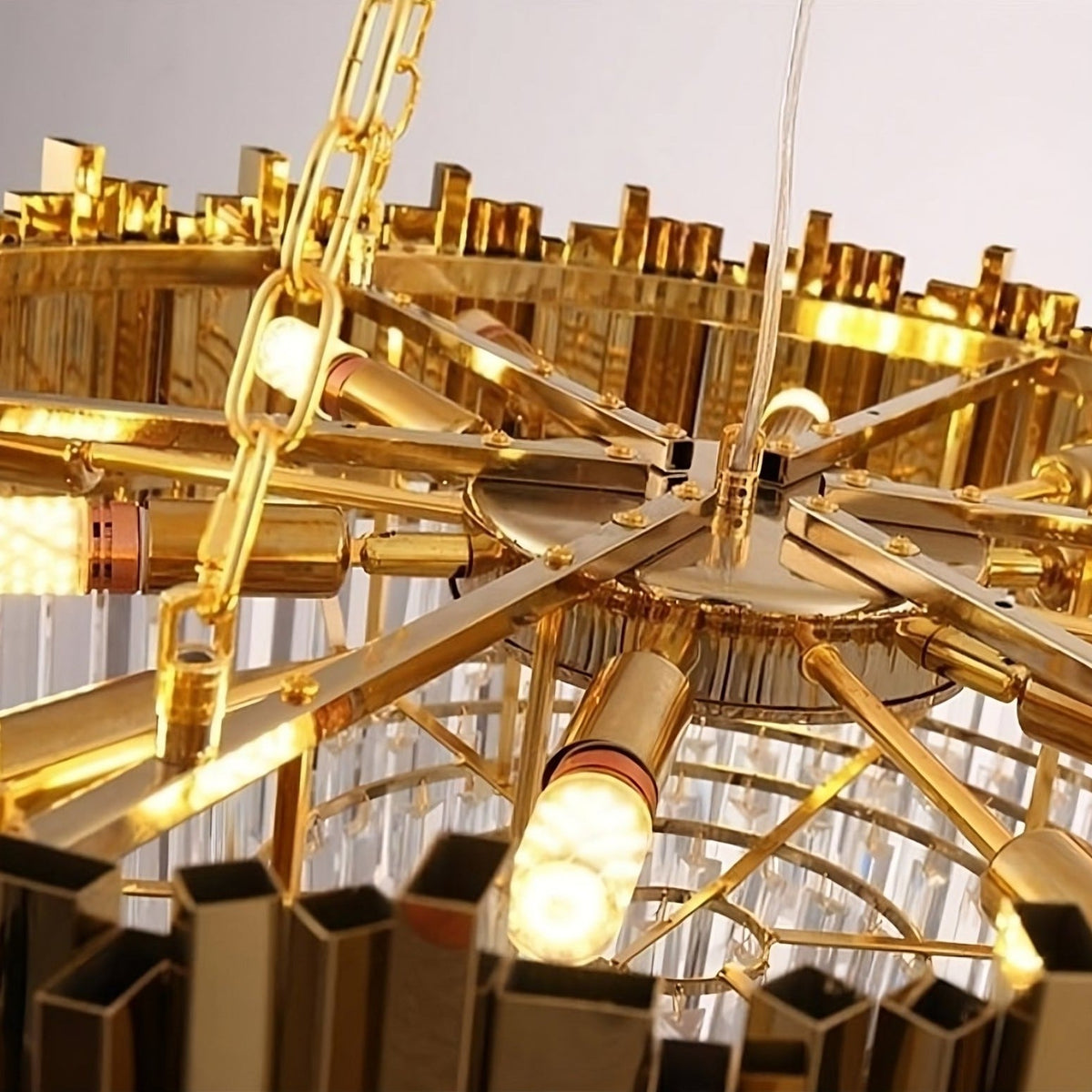 buyGio 31" Gold Crystal Chandelier - Morsale