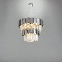buyGio 2-Tier Chrome Crystal Chandelier - Morsale