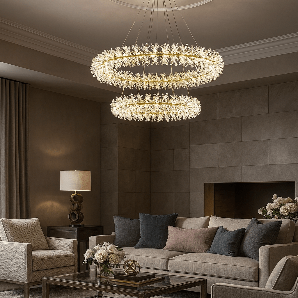 Exton 39" Double-Ring Crystal Chandelier Secondary image