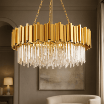 buyGio 31" Gold Crystal Chandelier - Morsale