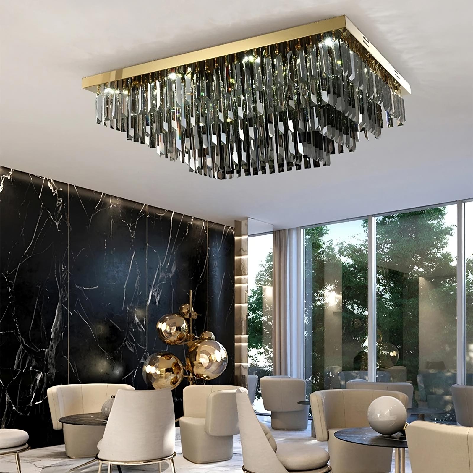 Gio Smoke Grey Crystal Chandelier Secondary image