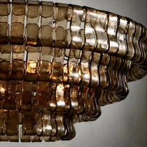 Riviera smoke glass flush mount in a modern room