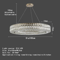 Full view of the Hutton crystal chandelier by Morsale.com, hand-set K9 crystal on a black frame, available in 31 and 39 inch.