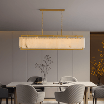 Stanton brass and marble linear dining chandelier