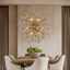 Weston Sputnik chandelier by Morsale.com, a 12-arm rose gold fixture with genuine K9 crystal accents and warm G9 LED.