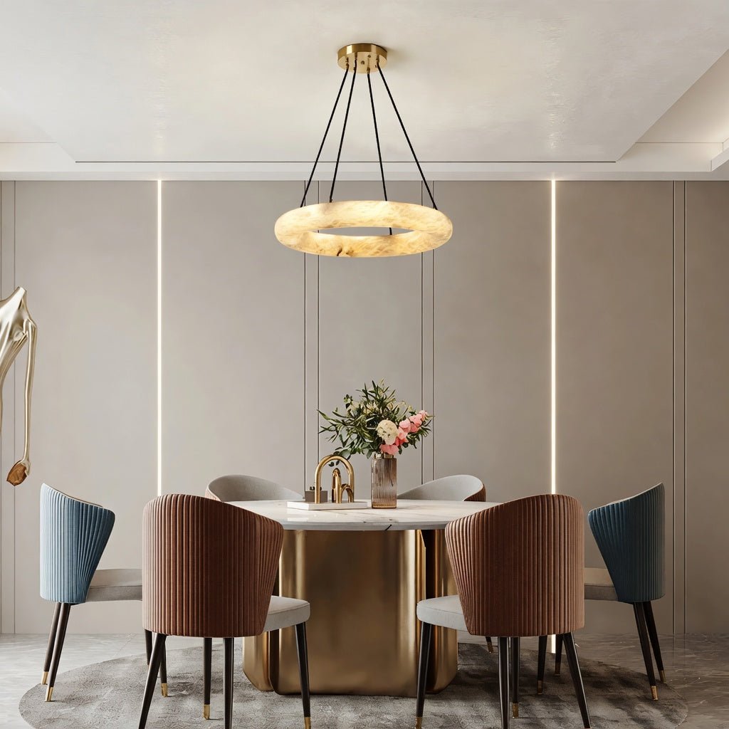 Trenton 20-inch Spanish marble chandelier with brass hardware Main image