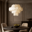 Bordwell 23-inch marble chandelier full fixture view