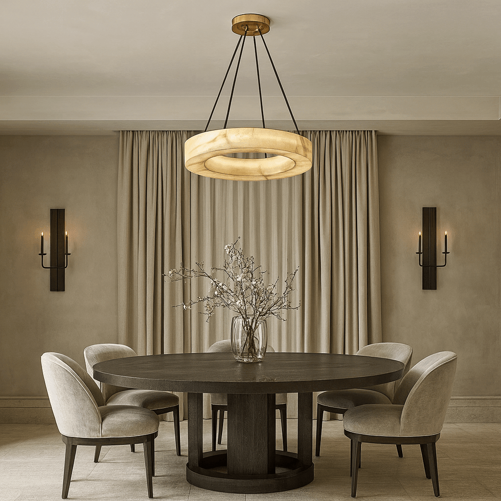 Palmer Spanish marble chandelier on a brass plate Main image