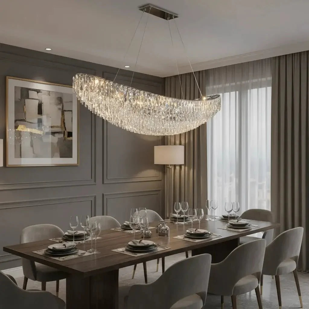 Lunare Crystal Dining Chandelier Secondary image