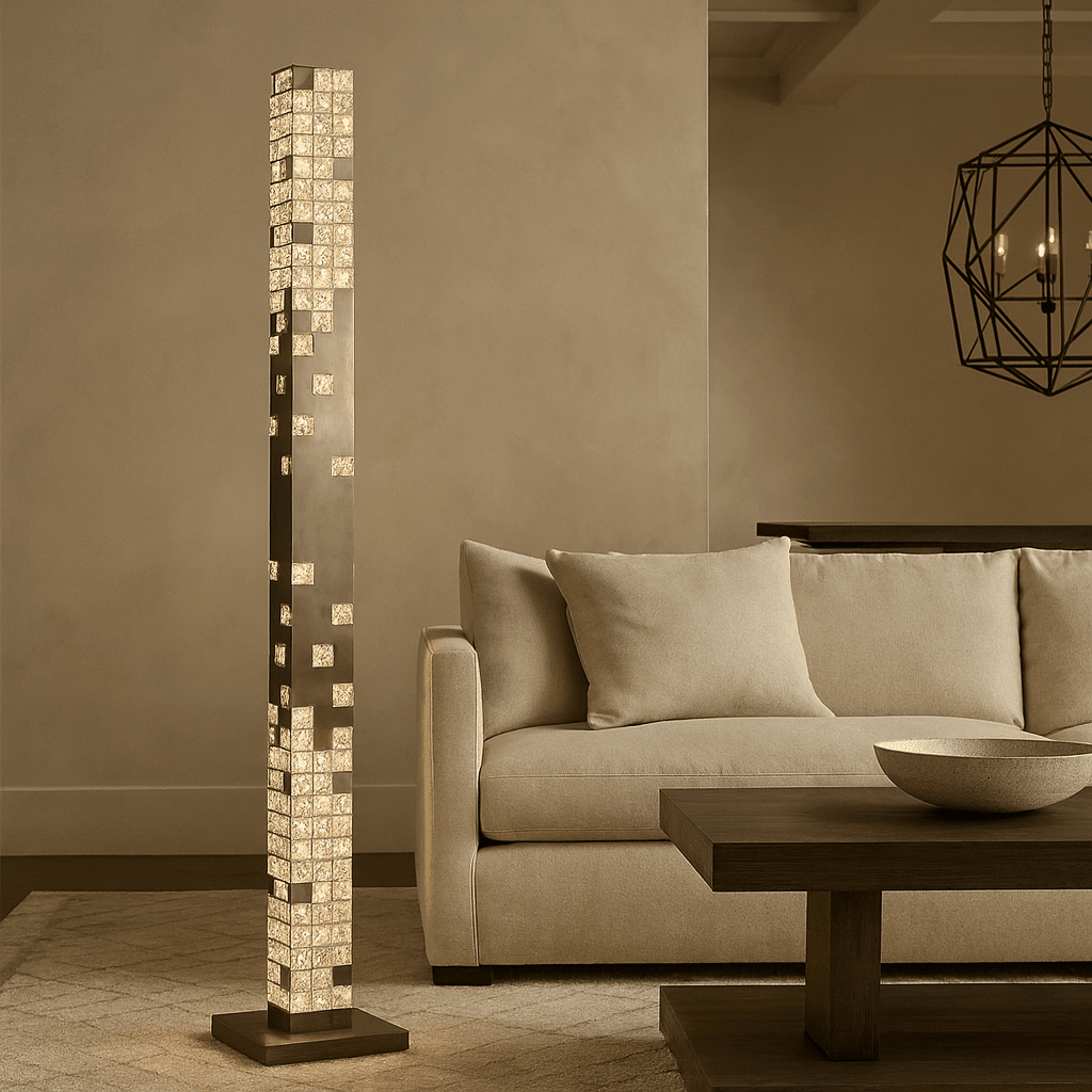 Aurelia crystal floor lamp base detail