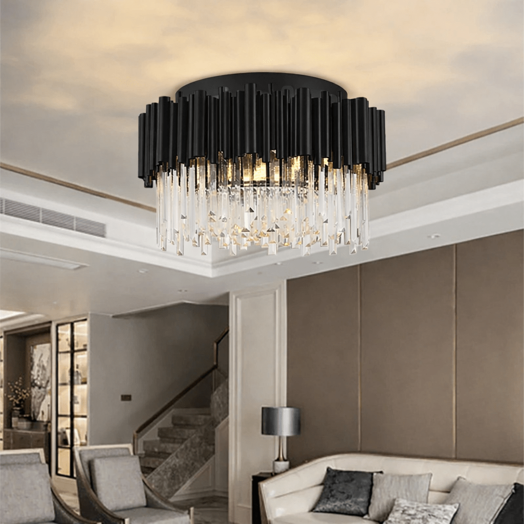 Vigo Crystal Flush Mount Chandelier Secondary image