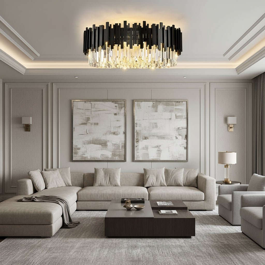 buyGio Modern Black Flush Mount Chandelier - Morsale Main image