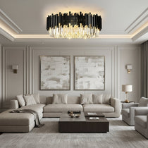 buyGio Modern Black Flush Mount Chandelier - Morsale