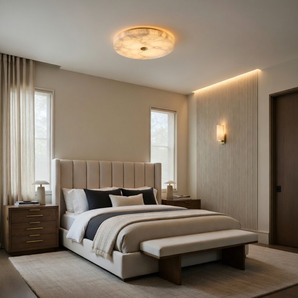 buyMoonshade Marble Flush Mount Chandelier - Morsale