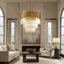 Gio tiered crystal chandelier full fixture view