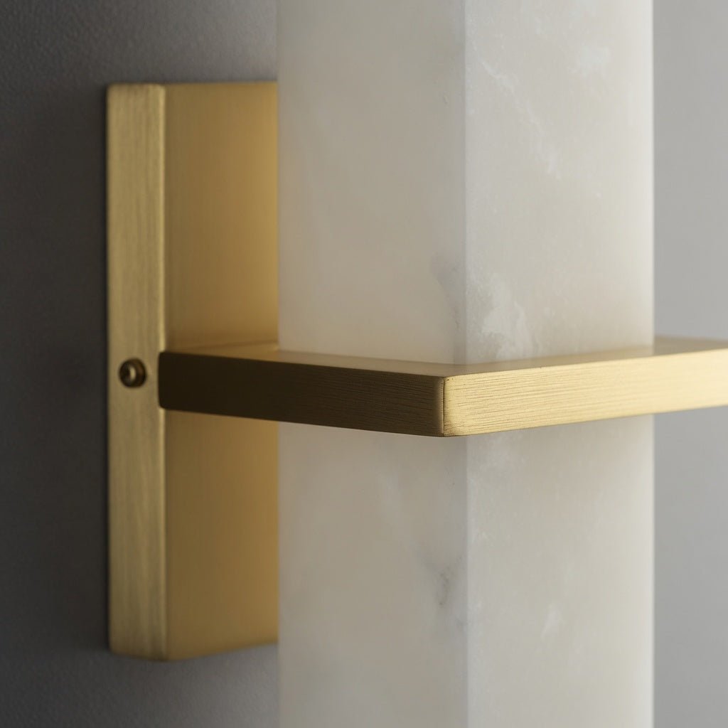 buyVarella Marble & Brass Wall Sconce - Morsale