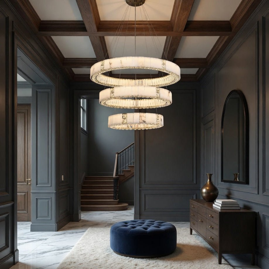 Aurelia Marble & Crystal 3-Tier Chandelier Secondary image