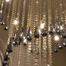Cascara crystal staircase chandelier close-up of crystal strands