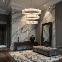 buyAurelia Marble & Crystal 3-Tier Chandelier - Morsale