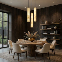 Moonshade marble pendant light full view